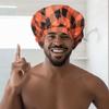 Waterproof Double Layer Bath Cap Anti-Fouling Shampoo Cap Print Hat Shower Cap  Swimming