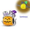 Halloween Copper Charms Pumpkin Witch Beads Pendants Fit Original Bracelet Diy For Woman Jewelry Gift