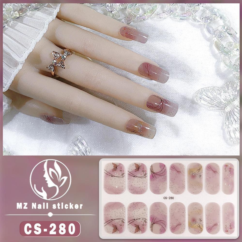 New waterproof no-bake gel nail polish film full sticker New Year's nail art film paper nail film paper patch