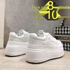 Women's White Spring/Summer 2025 Platform Sneakers - Thick-Soled, Height-Increasing, Petite-Friendly Casual Shoes