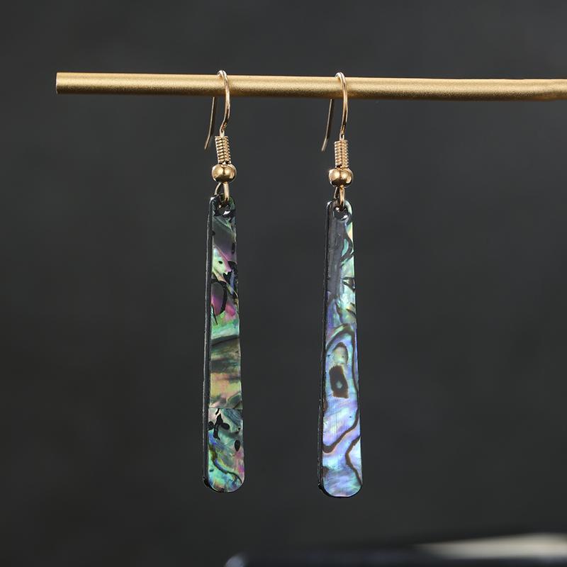 Vintage Colored Patterned Long Pendant Earrings with Unique Women s Ethnic Style Holiday Party Accessories and Zircon