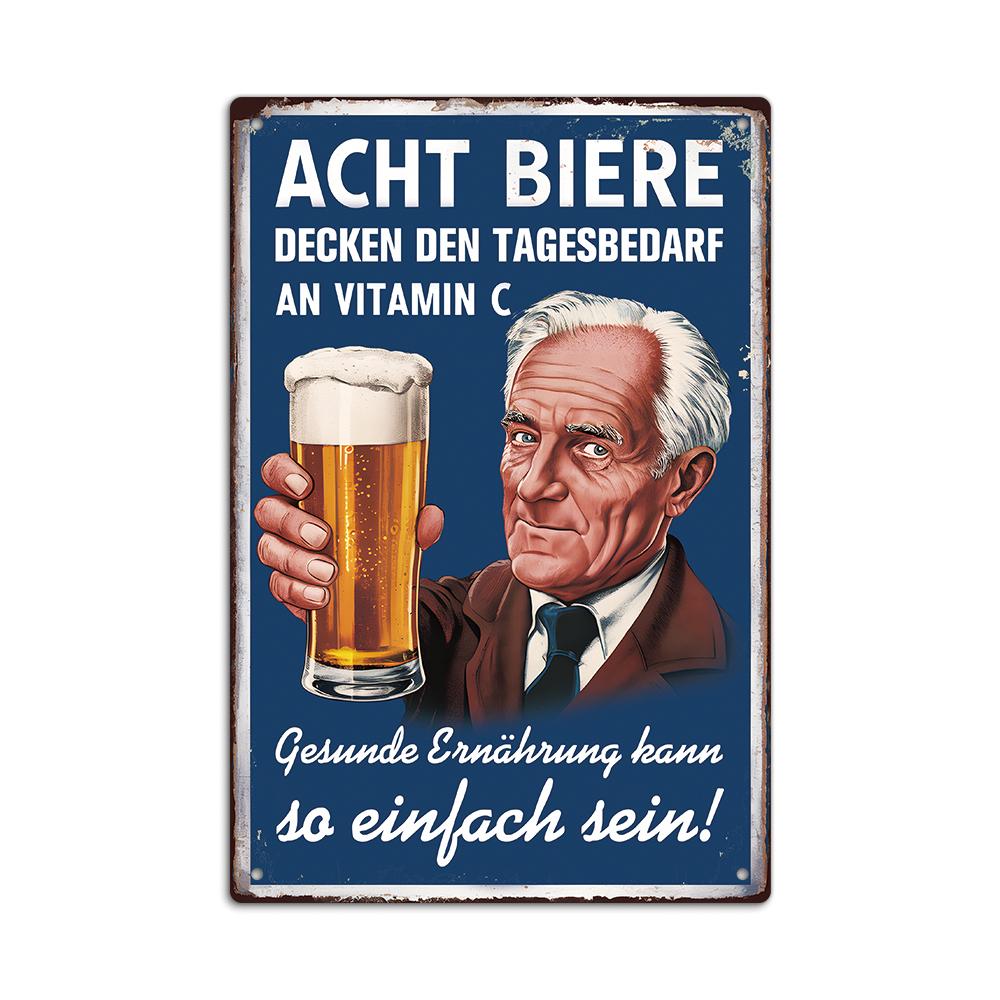 PutuoDecor7.9x11.8GermanSign  1pc 7.9x11.8In German Vintage Tin Sign - Pub/Club/Home Decor, Wall Art & Friend Gift
