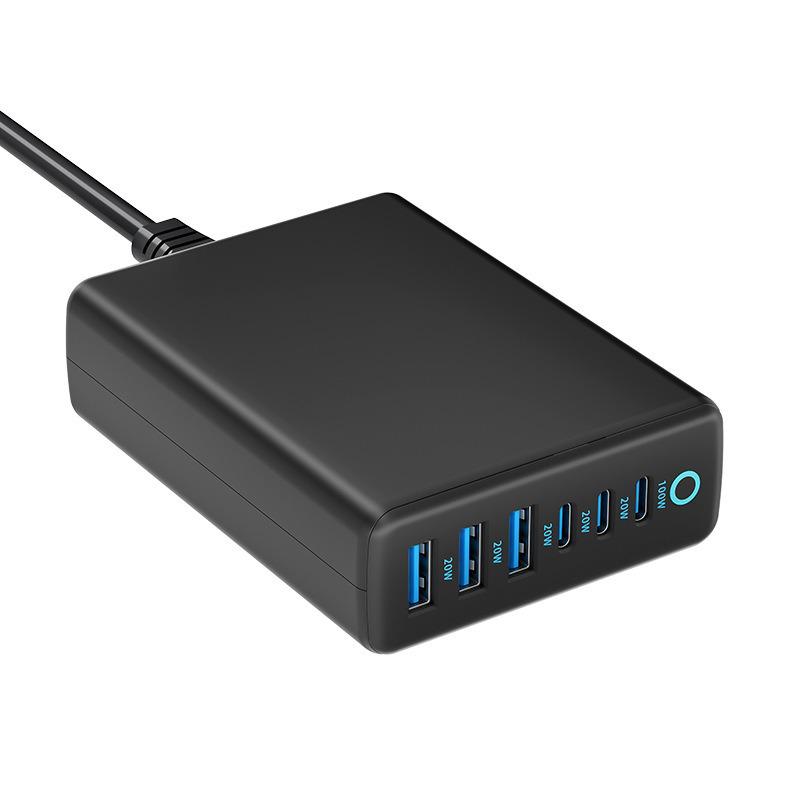 200W Gallium Nitride 6-Port Multi-Device Charger with 3A3C PD Support
