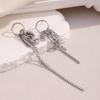 Sparkling Tassels Drop Earrings With Cubic Zirconia Stones Sturdy Allergy Resistant For Women