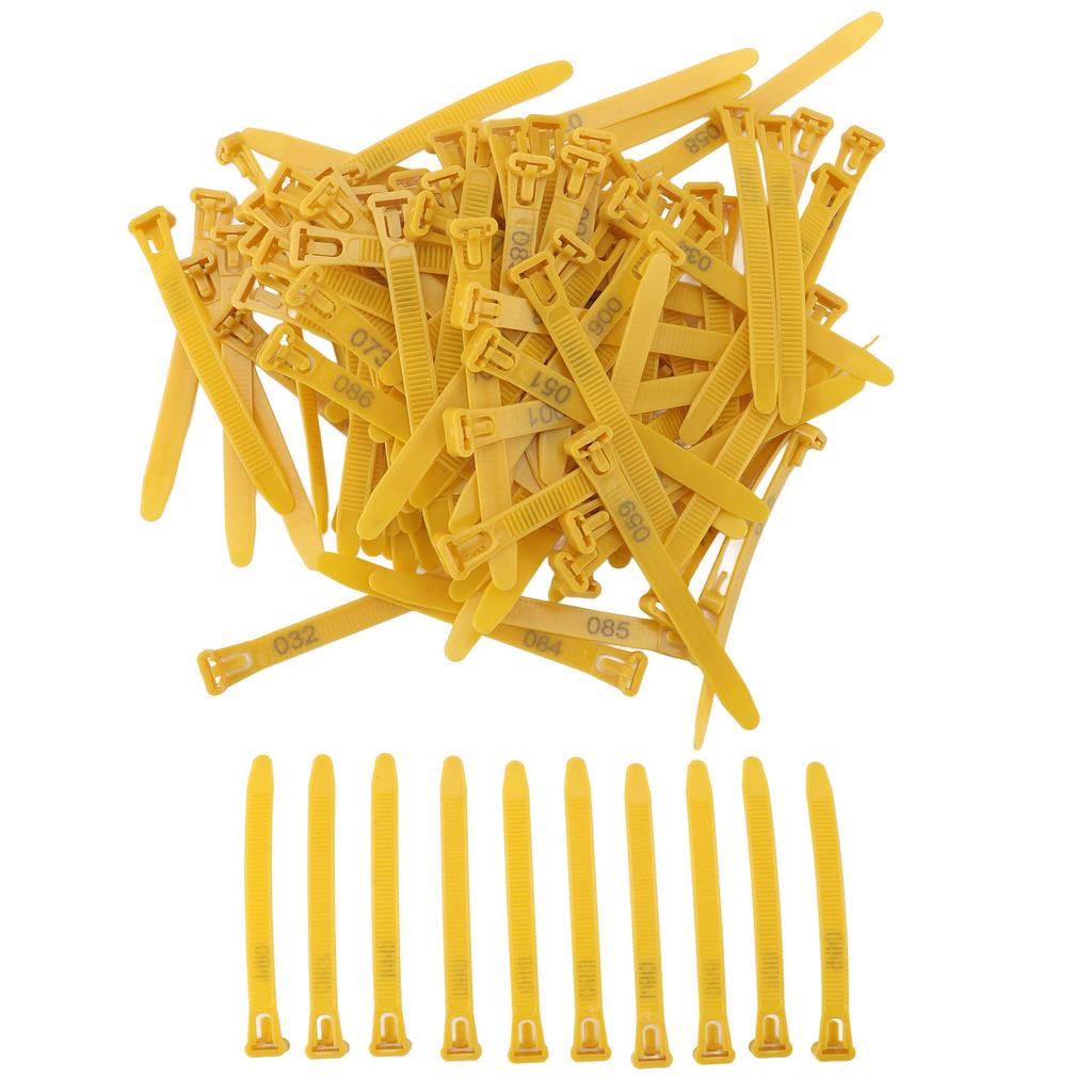 100pcs Chicken Leg Bands Adjustable Fadeless Numbered Poultry Identification Leg Tags for Duck