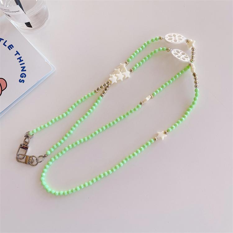 Cute Star Lovely Girl Heart Mobile Phone Case Beads Charm Chain Straps, Crossbody Shoulder Bag Strap Beaded Charms Lanyard