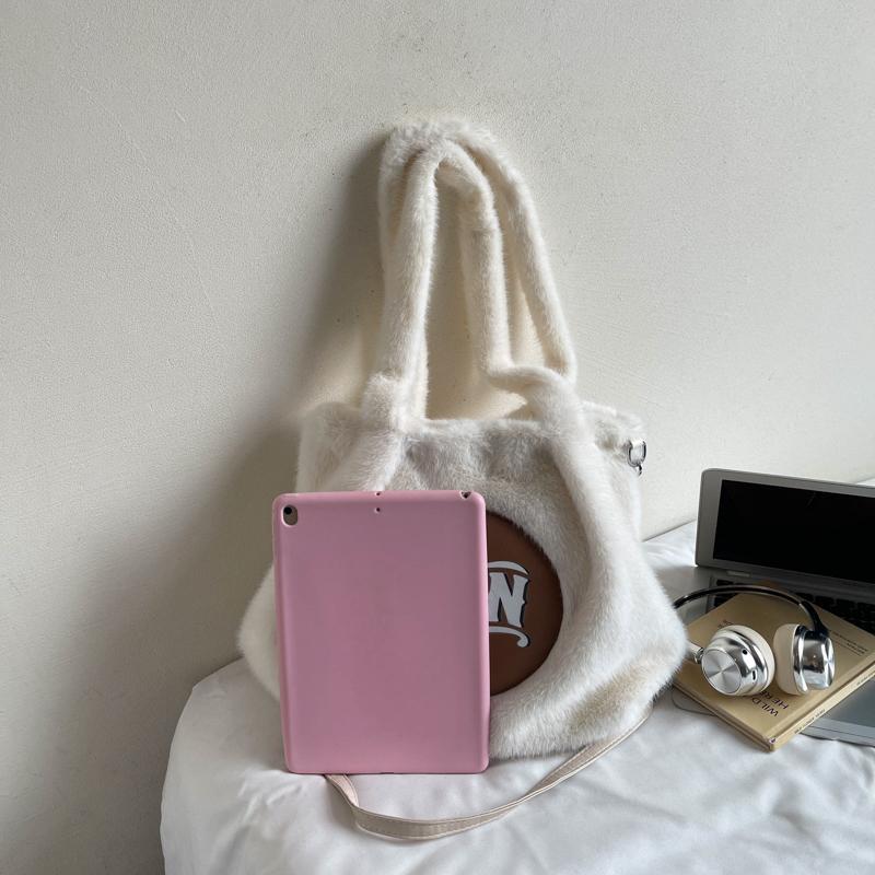 Plyšová taška tote s velkou kapacitou dámská taška přes rameno taška na dojíždění taška do podpaží