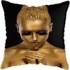 Pillowcase Bedroom Black and Gold African Woman  Living Room Pillow Decoration Cushion