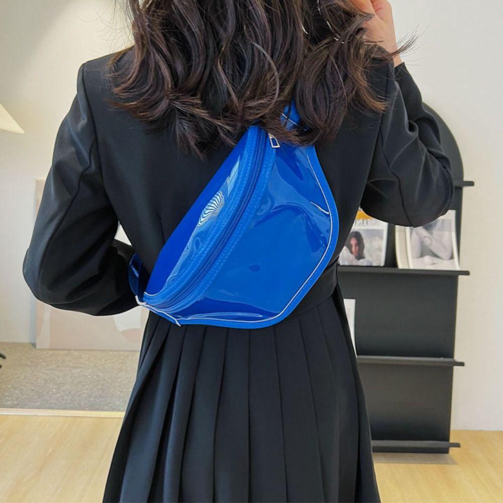 Chinese Style Pvc Chest Bag Waterproof Transparent Pack Elegant Transparent Waist Bag  Female/Girls