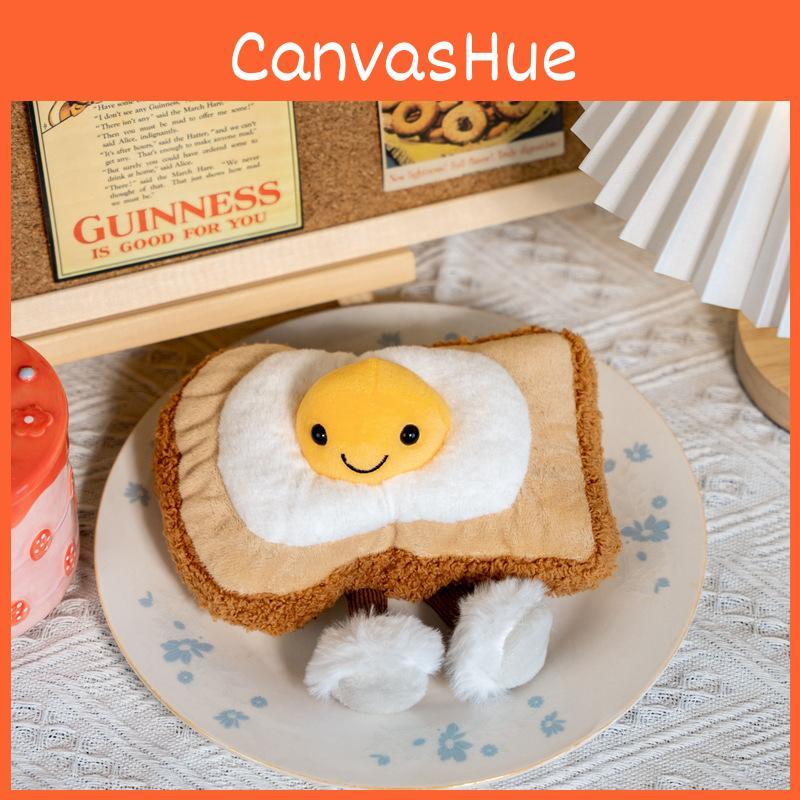 Eggs Toast Fried Plush Breakfast Toy With Face Girls Bedroom Decoration Gift