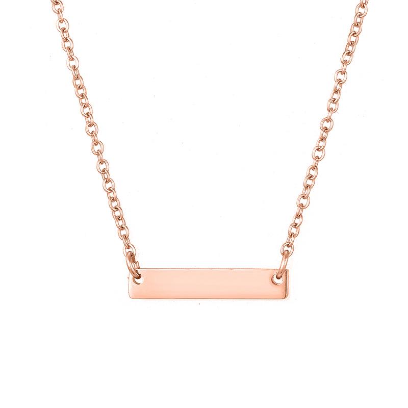 EManco Pendentif Rectangulaire Géométrique Collier Ras du Cou en Acier Inoxydable pour Femme