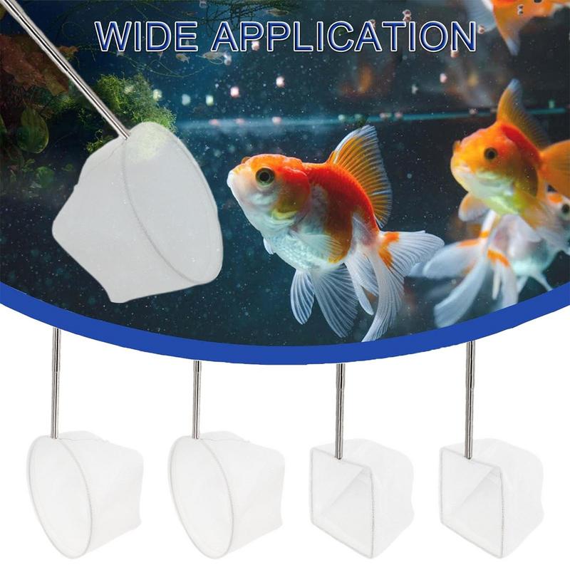 Retractable Fish Net Aquarium Cleaning 3D Stainless Steel Pocket Shrimp Catching Fish Tank Cleaning Net For Small Pond And Pool