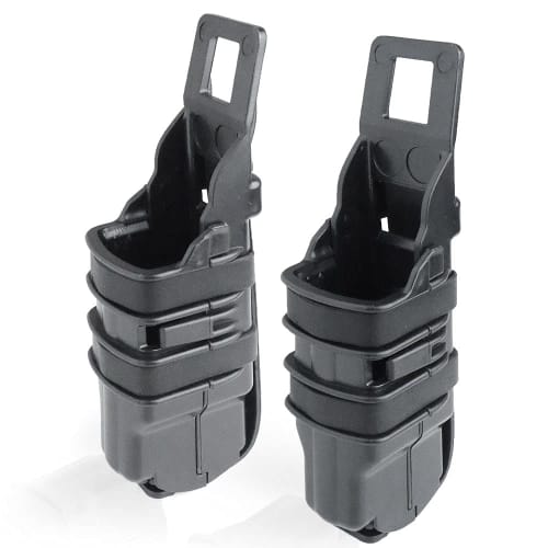 

SHENKEL FAST Mag Pouch for Handguns, Black, Set of 2, MOLLE Compatible, Airsoft/Airsoft Game