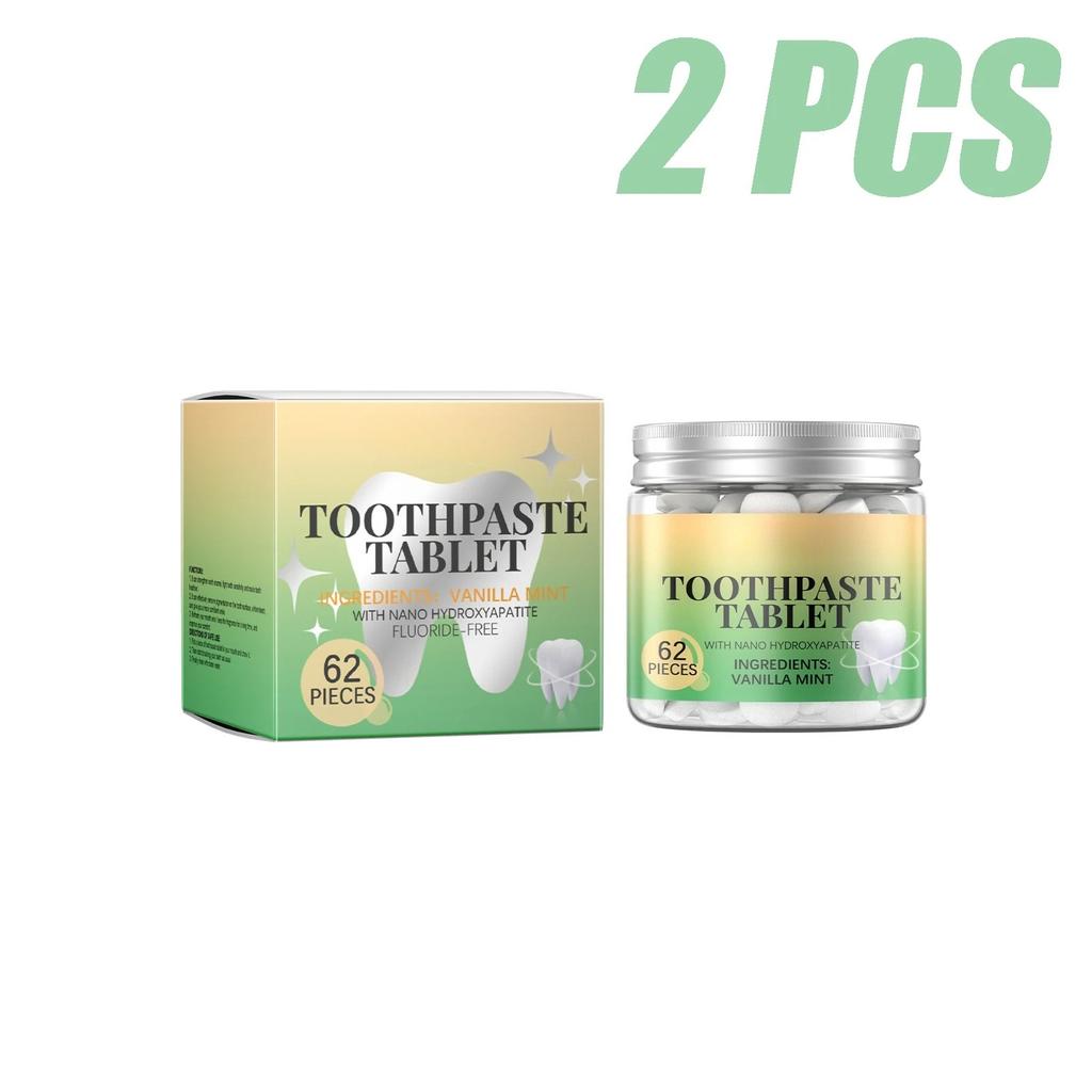 Vanilla Mint Toothpaste Tablets Deep Clean Teeth Stains Yellow Teeth Tartar Fresher Breath Portable Tooth Cleaning Tablets