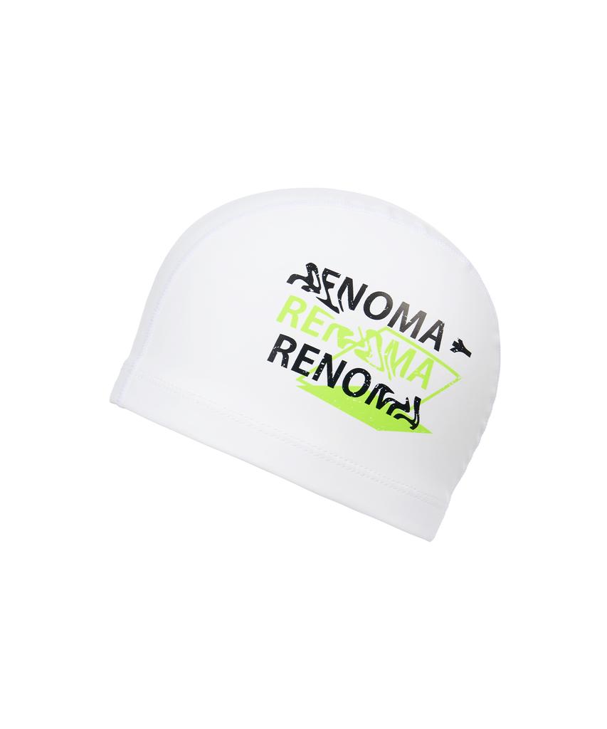 Lenomasuyeongbog Supplies Adult Wave Text Pu Swim Cap White Ro-Rc2F003-Wh