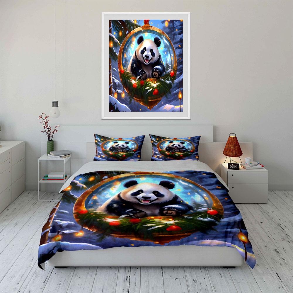 Winter panda delight Bedding sets Duvet cover sets Duvet covers Pillowcases(1*Duvet Cover 2*Pillowcases without duvet insert)