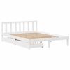 VidaXL Cadre de lit avec tiroirs blanc 140x200 cm bois de pin massif, sommier, cadre de lit double, cadre de lit en bois 3301476