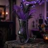 Adorno Espeluznante de Resina para Centros de Mesa Halloween Bota de Bruja Flor de Telaraña Gótica Jarrón Decorativo Negro con Acentos Morados Centro de Mesa