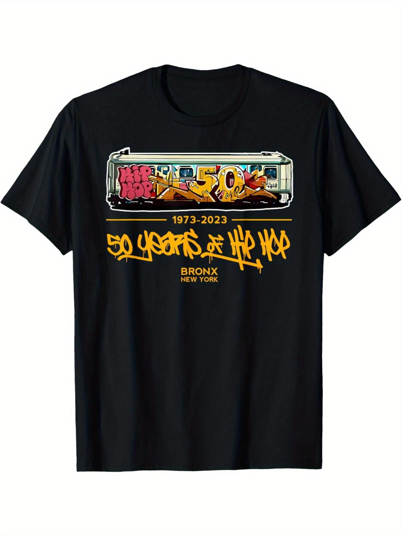

50th Anniversary Hip Hop T-Shirt - Vintage 1973-2023 Subway Graffiti Graphic Tee XL