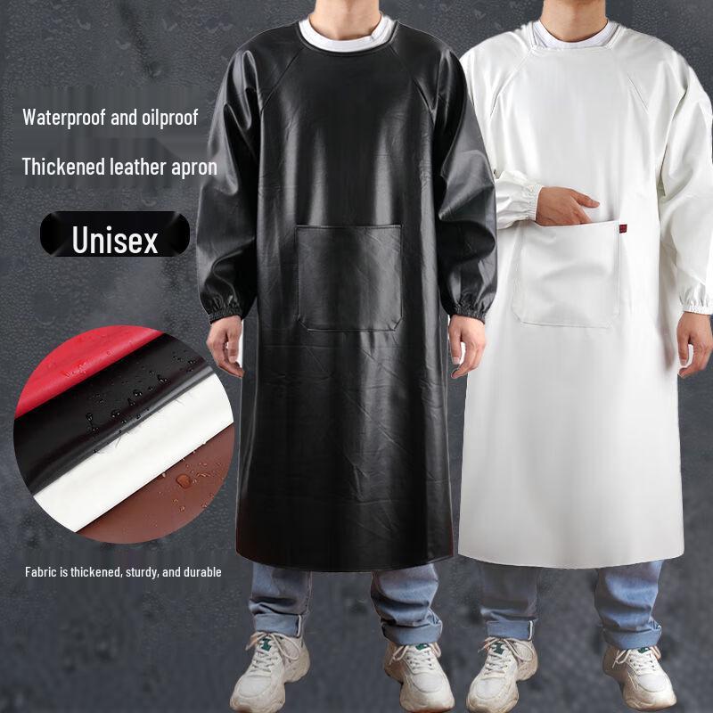 COFLYEE Full Body Waterproof Oil-Proof Leather Smock