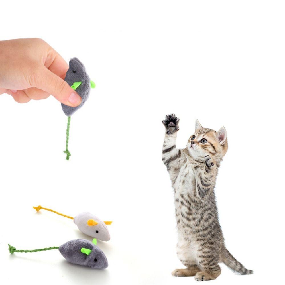 2pcs Funny Plush Interactive Soft Catnip Toy Fake Mice Simulated Mouse Cats Training Toy
