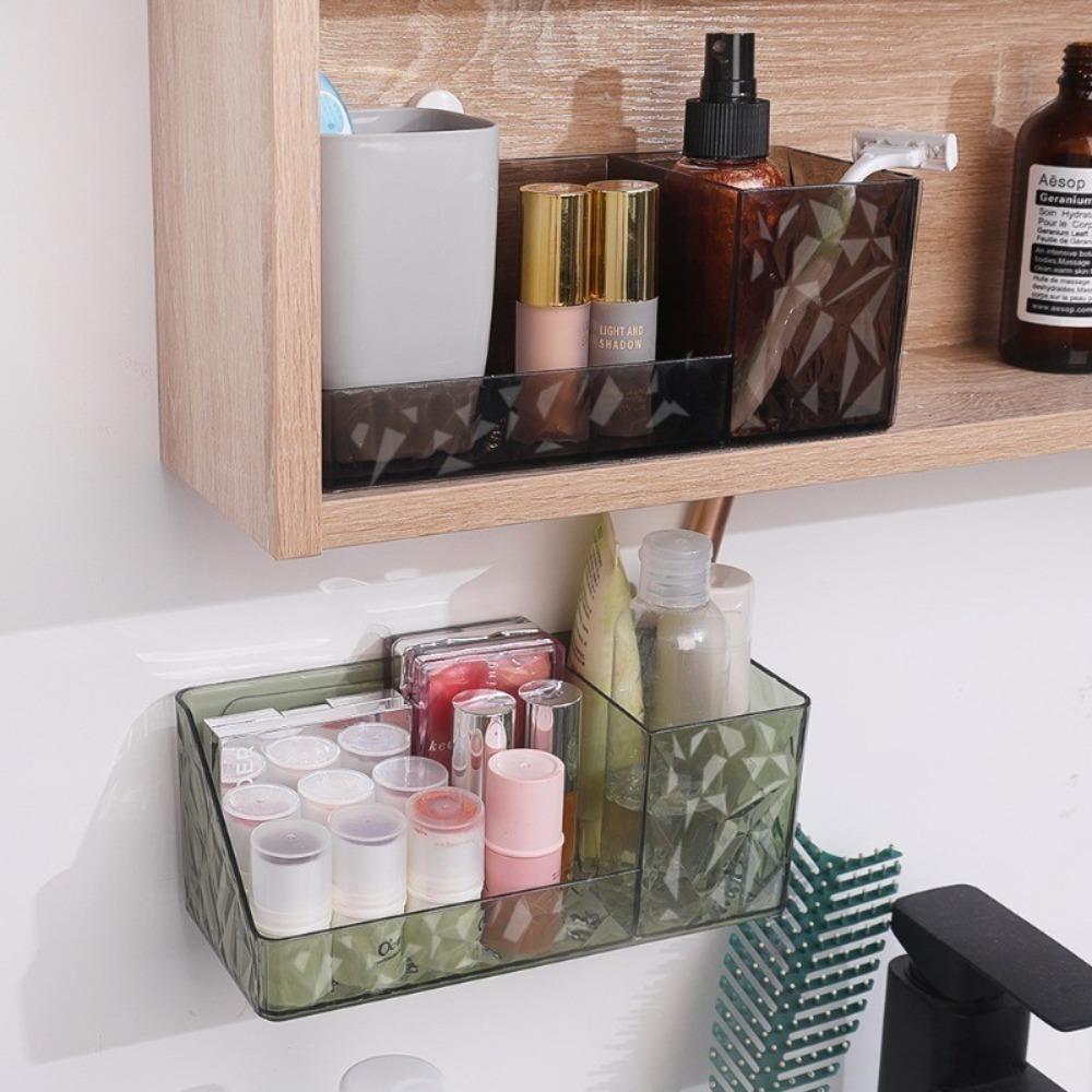 

Настінна коробка для зберігання косметики для ванної кімнати Стелаж для зберігання туалетно-косметичних засобів для ПЕТ Нове приладдя для ванної кімнати зелений