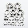 12G-00G Velký průměr Kruhový činkový kroužek z nerezové oceli s vnitřním závitem Piercing do nosu Septum Piercing Rozšiřovač Náušnice do laloku