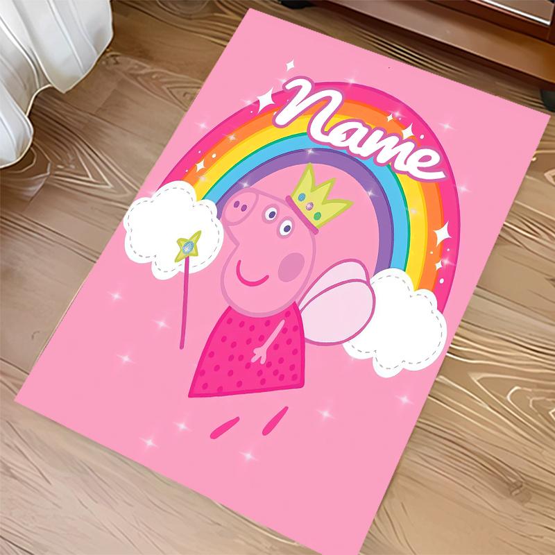 Custom personalization Peppa Pig Print Area Rug - Soft, Washable Non-Slip Indoor Mat,Living Room,Home&Office Decorative Rug