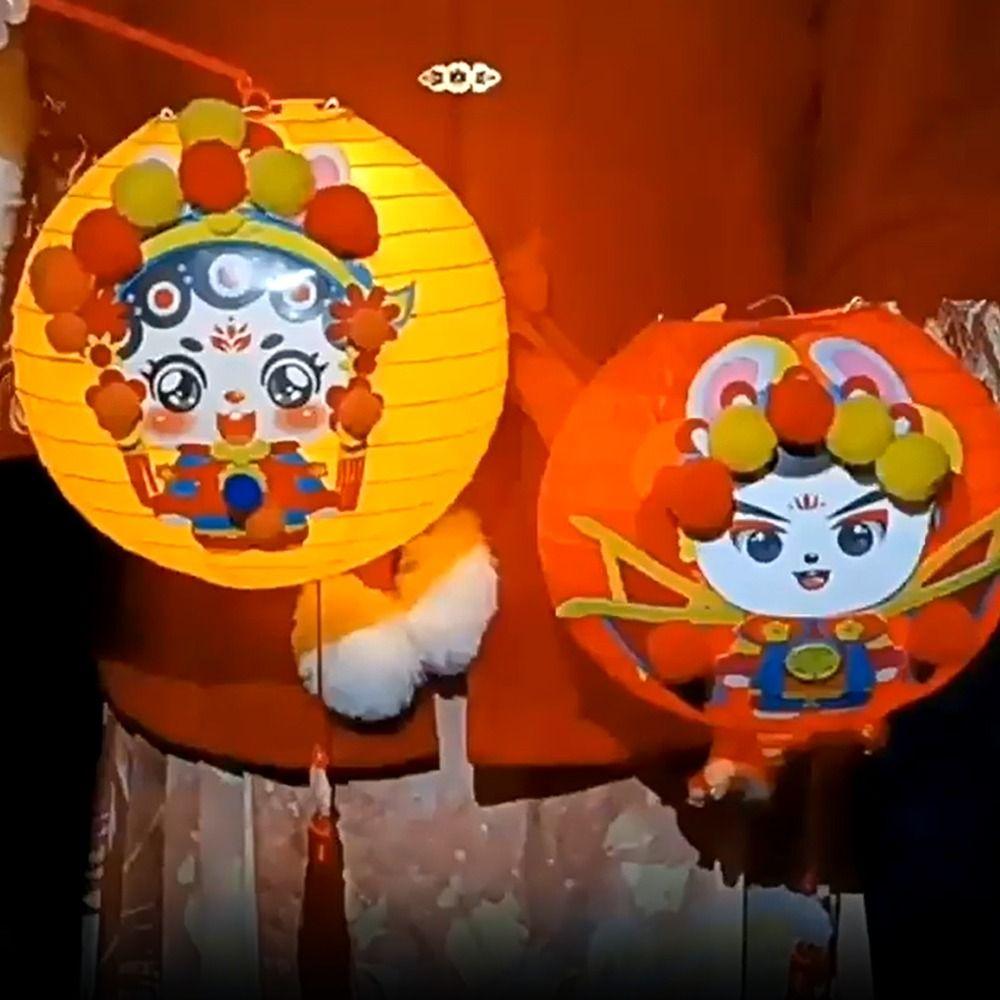 Cute Chinese Rabbit Lantern Traditional LED Lantern Toys Handheld Paper Lantern New Year