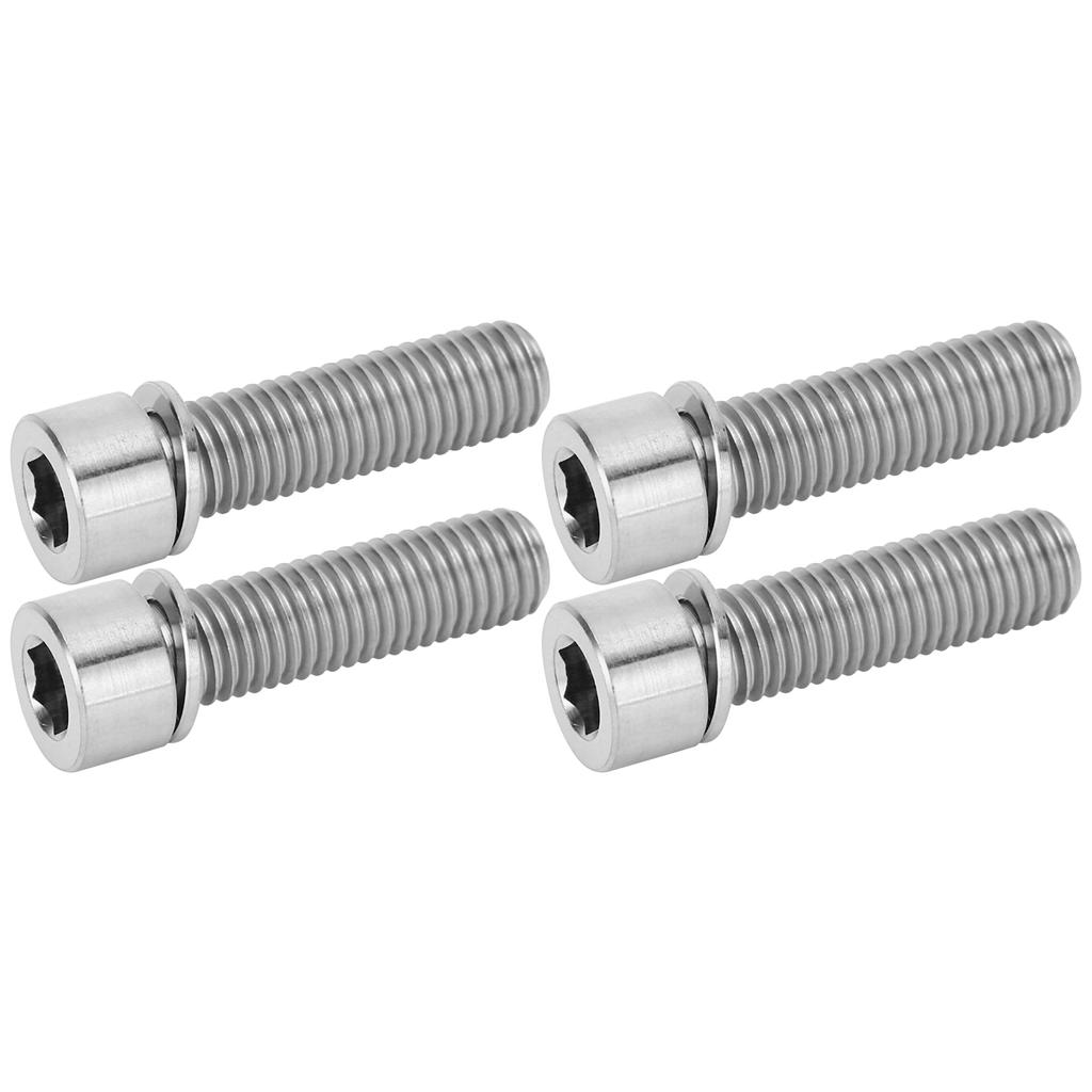 4Pcs Bike Handlebar Stem Bolts Screw Bicycle Titanium Alloy Stem Inner Hex Screws M7x25mmTitanium