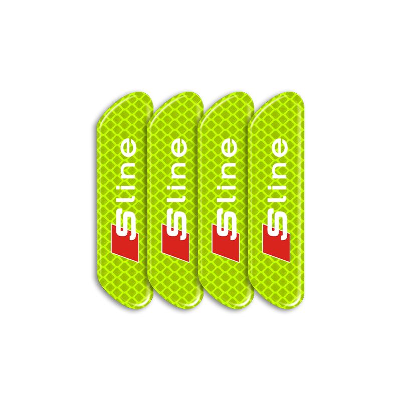 

4PCS/set Car Reflective Strips Warning Stickers Car Accessories For Audi A3 A6 Q3 B5 B6 B7 B8 B9 Q7 8P 8V 8L A5 A4 C6 C5 C7 4F A1 A7 A8 Q2 Q5 RS3 RS sline зелёный