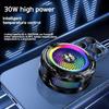 FS18 AI Mobile Cooler 30W Magnetic Back-clip Ice Cooling Radiator Digital Display RGB Light Gaming Cooler Temperature Control