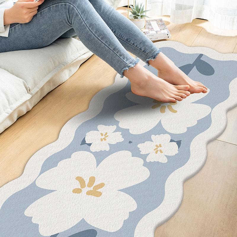 Thickened Imitation Cashmere Floor Mat, Small Fresh Bedroom Bedside Blanket, Living Room Carpet, Household Bay Window Mat