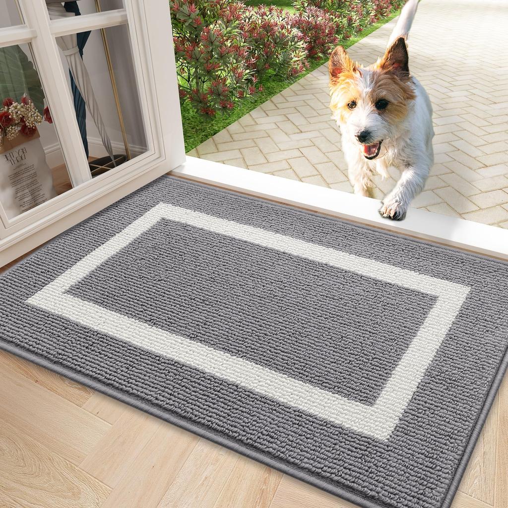 Olanly Indoor Door Mat Non-Slip Mat For Entryway Absorbent Resist Dirt Entrance Mat Washable Low-Profile Inside Floor Doormats