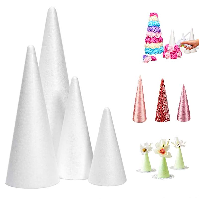 2PC Foam Art Studio DIY Christmas Tree Gnome Making White Table Decor Multiple Sizes Available