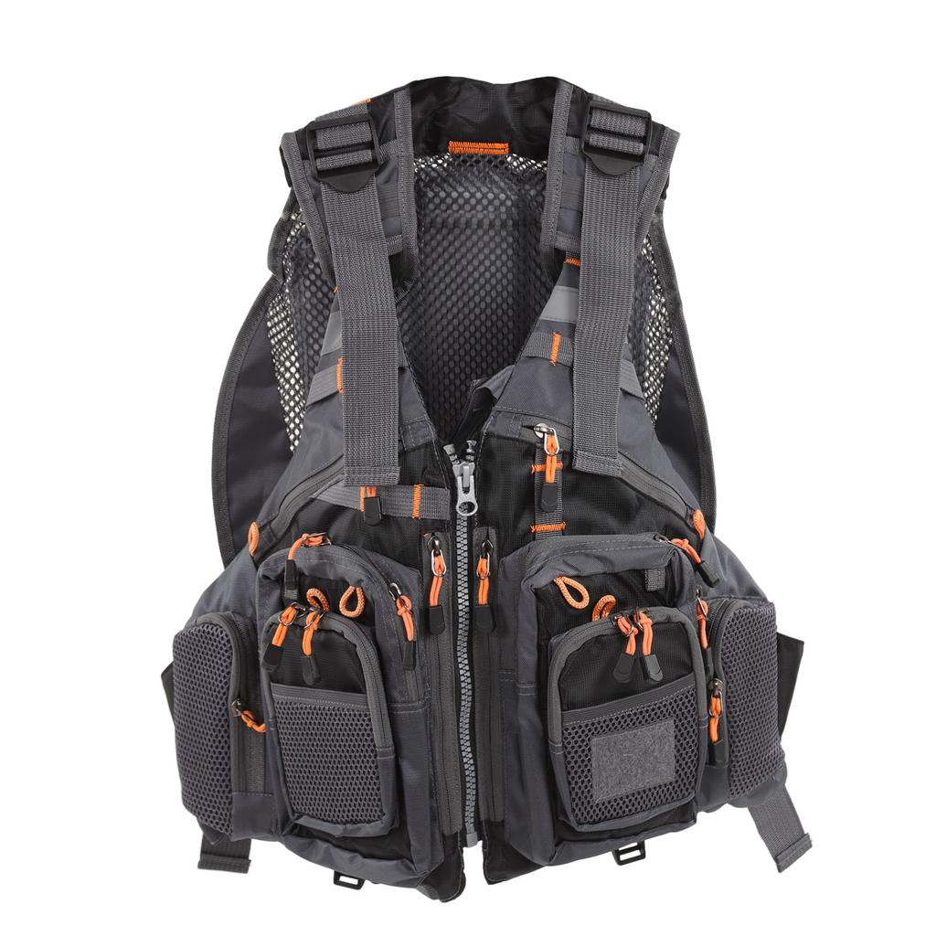 Fishing Vest Backpack Adjustable Shoulder Straps and Belt Black Average Size for Men and Women