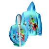 Zipper Cardigan Men Women's Casual Sweatshirt Smiling Critters Anime Printed Hoodie Fashion Street Apparel