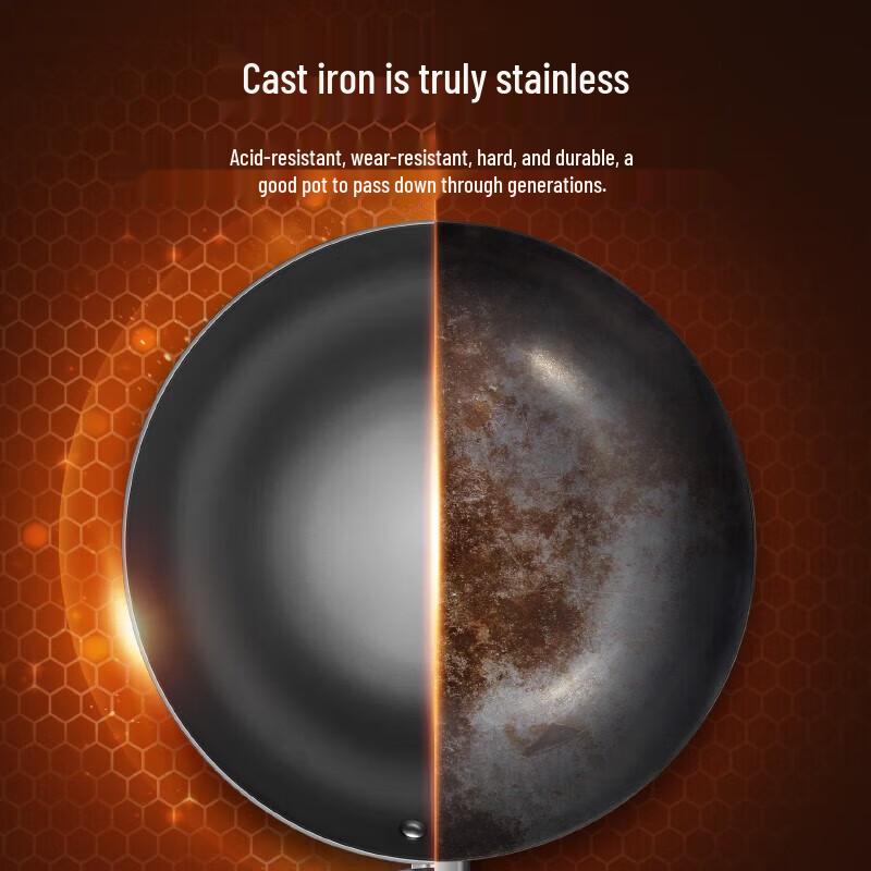 SUPOR Non-Coated Cast Iron Wok