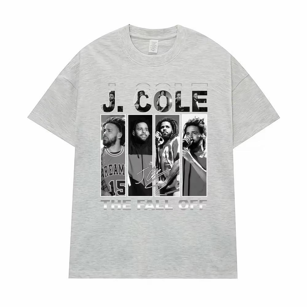 JCole The Fall Off Album 2026 Merch Tee Shirt Unisex Women Fashion Hip Hop Short Sleeve Tshirt Vintage ONeck Pure Cotton Tshirt