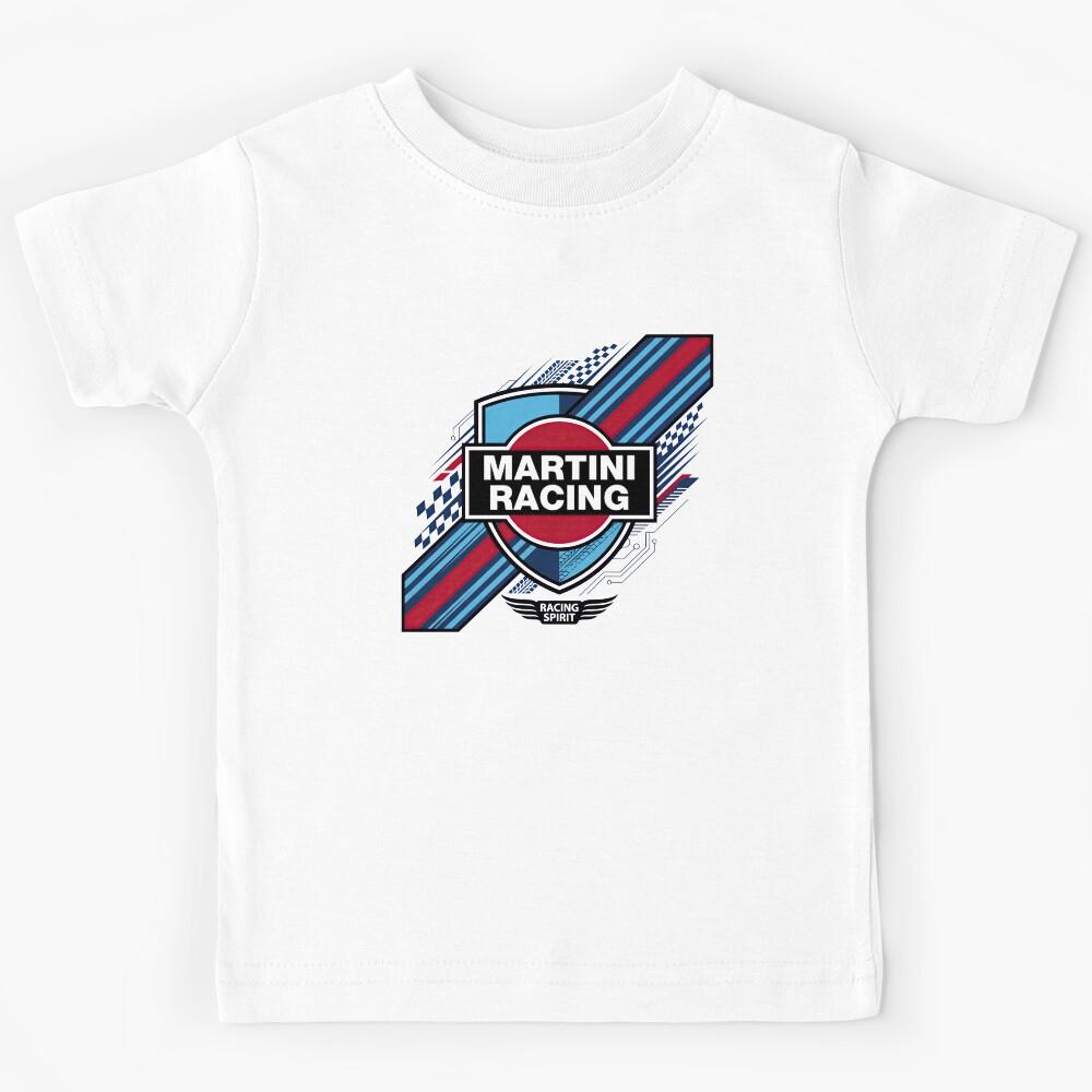 Martini Racing Inspired Circular Emblem Motorsport Graphic Kids T-Shirt 150