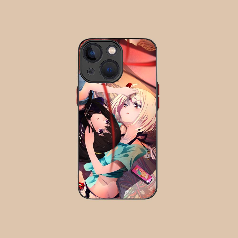 Lycoris Recoil Anime Mobile Phone Case for iPhone 16 15 14 13 12 11 X XR XS 8 7 Pro Max Plus Mini Colour Silicone Protective