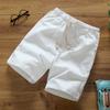 Cotton And Linen Shorts Men's Thin And Comfortable Linen Five-point Pants With Beads Outer Wear Beach Pants Solid Color All-match Tide