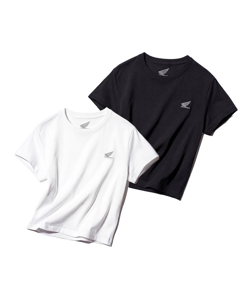 PHYPS MOTORCYCLE [2Pack] Womens Speed Cool Crop Short Sleeve White Black