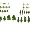 62 Pieces Mixed Model Tree Train Trees Railroad Scenery Diorama Miniature for