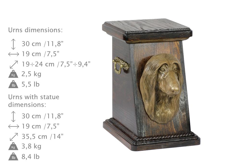 Afghan Hound, Tazi - Urn for Dog Ashes, Elegant Urn with a Statue, Commemorative Urn with a Bust of a Dog by Art-Dog Brand