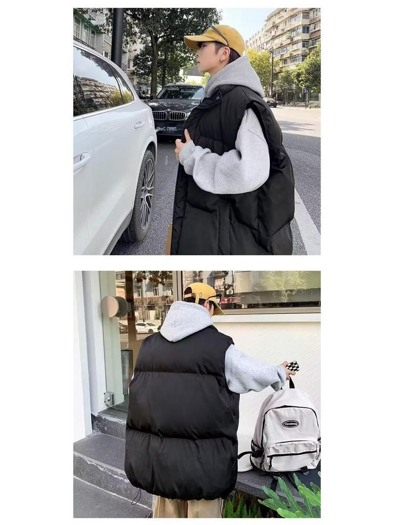 Unisex 2024 Cotton Vest: Stylish, Warm, Plus-Size Sleeveless Jacket for Autumn/Winter