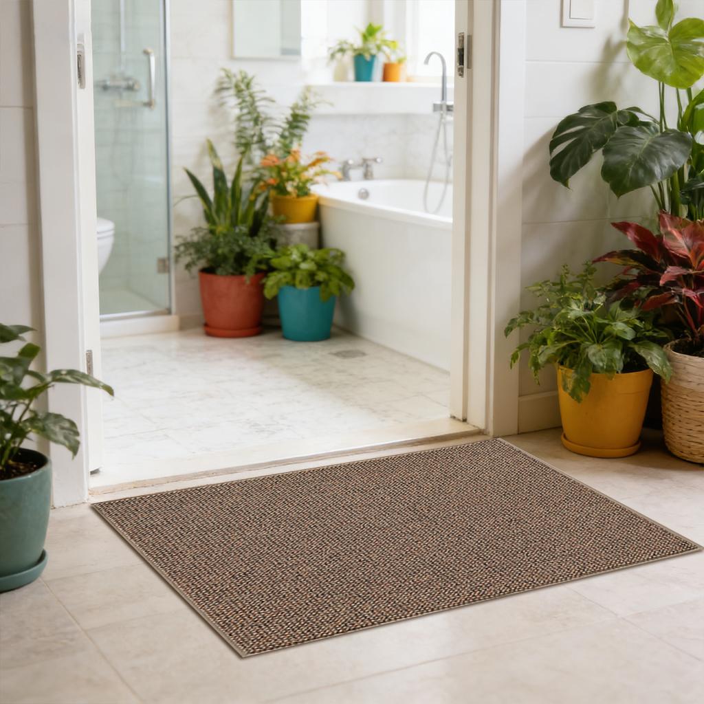 Rectangular Linen Floor Mat, Entrance Carpet, Keeps Clean, Suitable For Corridors, Living Rooms, And Bedside Areas.