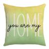 New Summer Throw Pillow Cover with Floral Letter Print Linen Throw Pillow Decoration Sofa Back Throw Pillow Cover