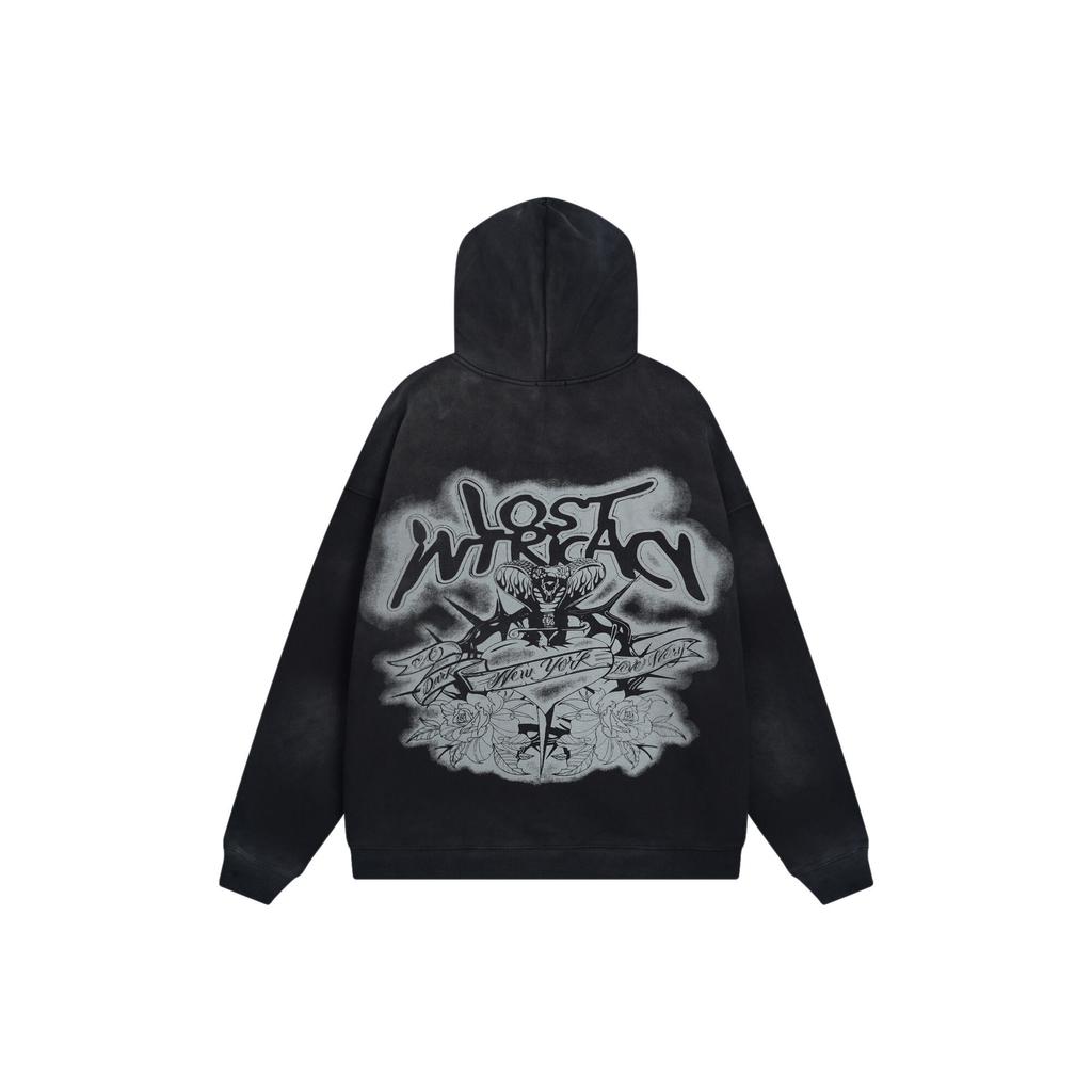 LOSTSHDWS Herren und Damen Reine Baumwolle Trendige Marke Heißprägung und Waschen zur Herstellung von Vintage-Hoodies und Hoodies