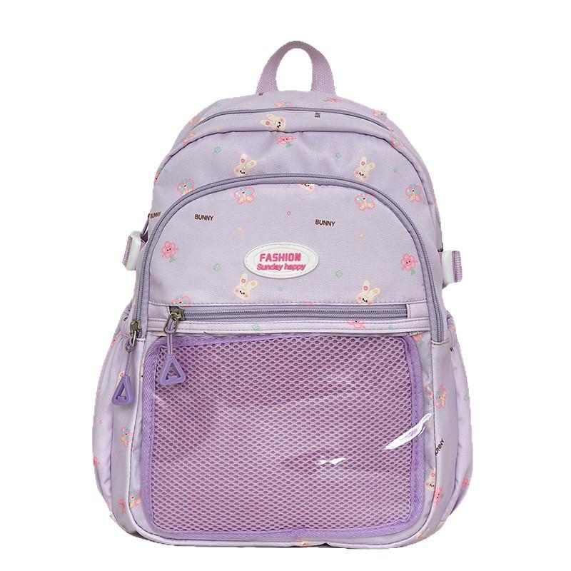 Urbaner Minimalistischer Nylon-Rucksack Für Die Schule Mit Letter-Hase Und Schmetterlings-Print-Design Für Teenager Und Schüler